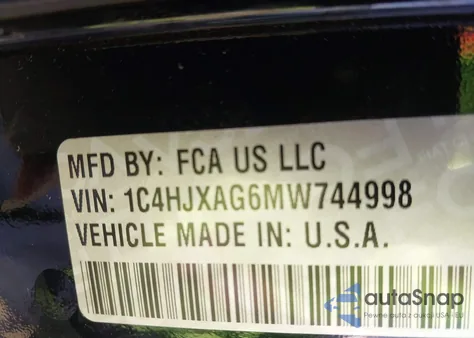 2021 Jeep Wrangler Sport S 4X4 из США, поврежденный, VIN 1C4HJXAG6MW744998